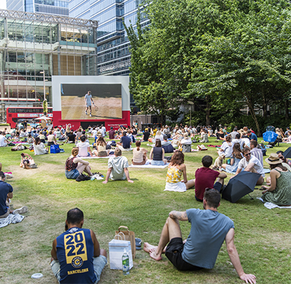 Game, set, match! Catch all the Wimbledon action at Canary Wharf’s free summer screens